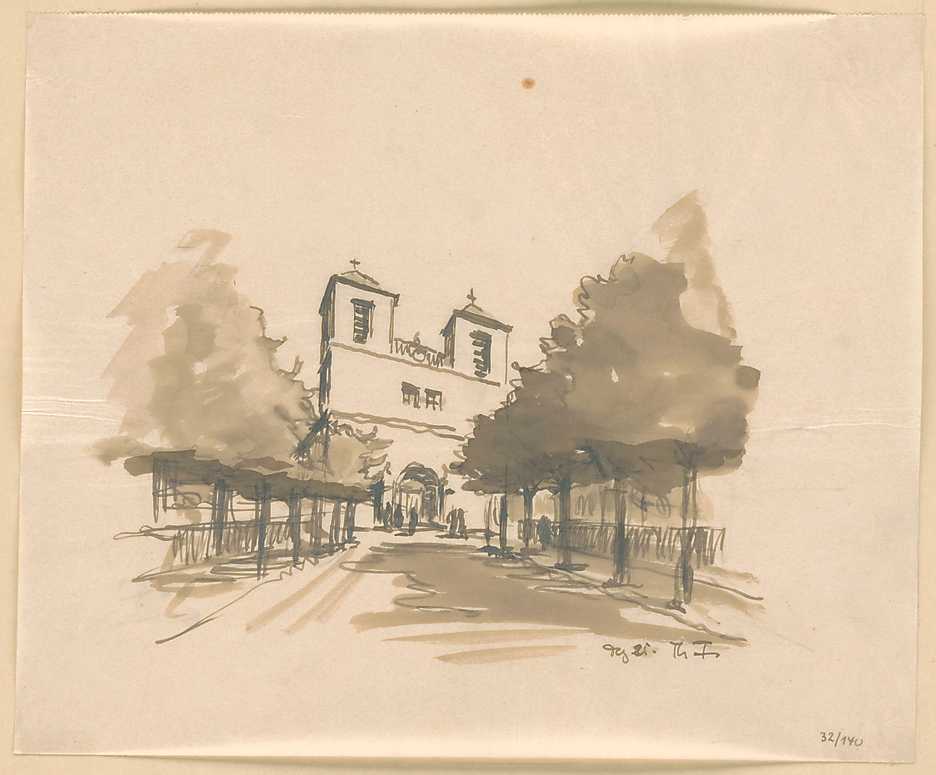 Die illustrierte Kirche, wie sie im Jahr 1928 fertiggestellt wurde